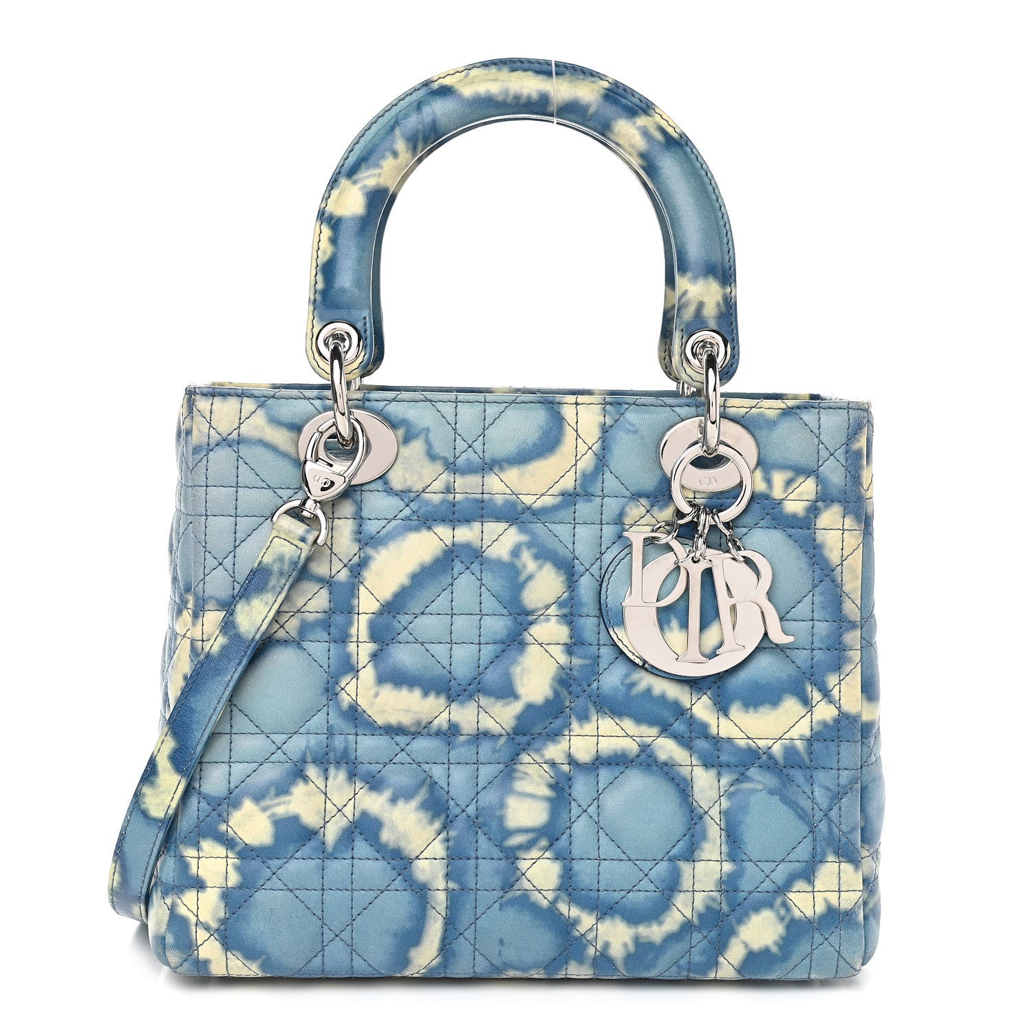 Christian Dior Tie Dye Lambskin Cannage Medium Lady Dior Blue 1 of 10