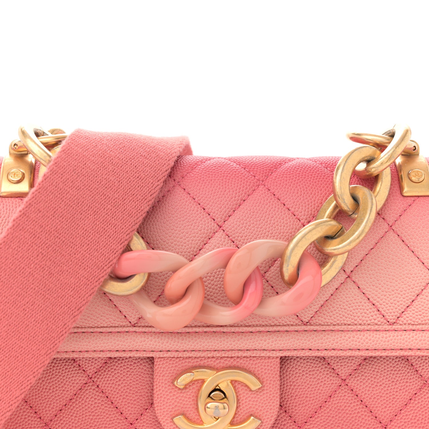Chanel Caviar Quilted Small Sunset On The Sea Flap Coral 8 of 10