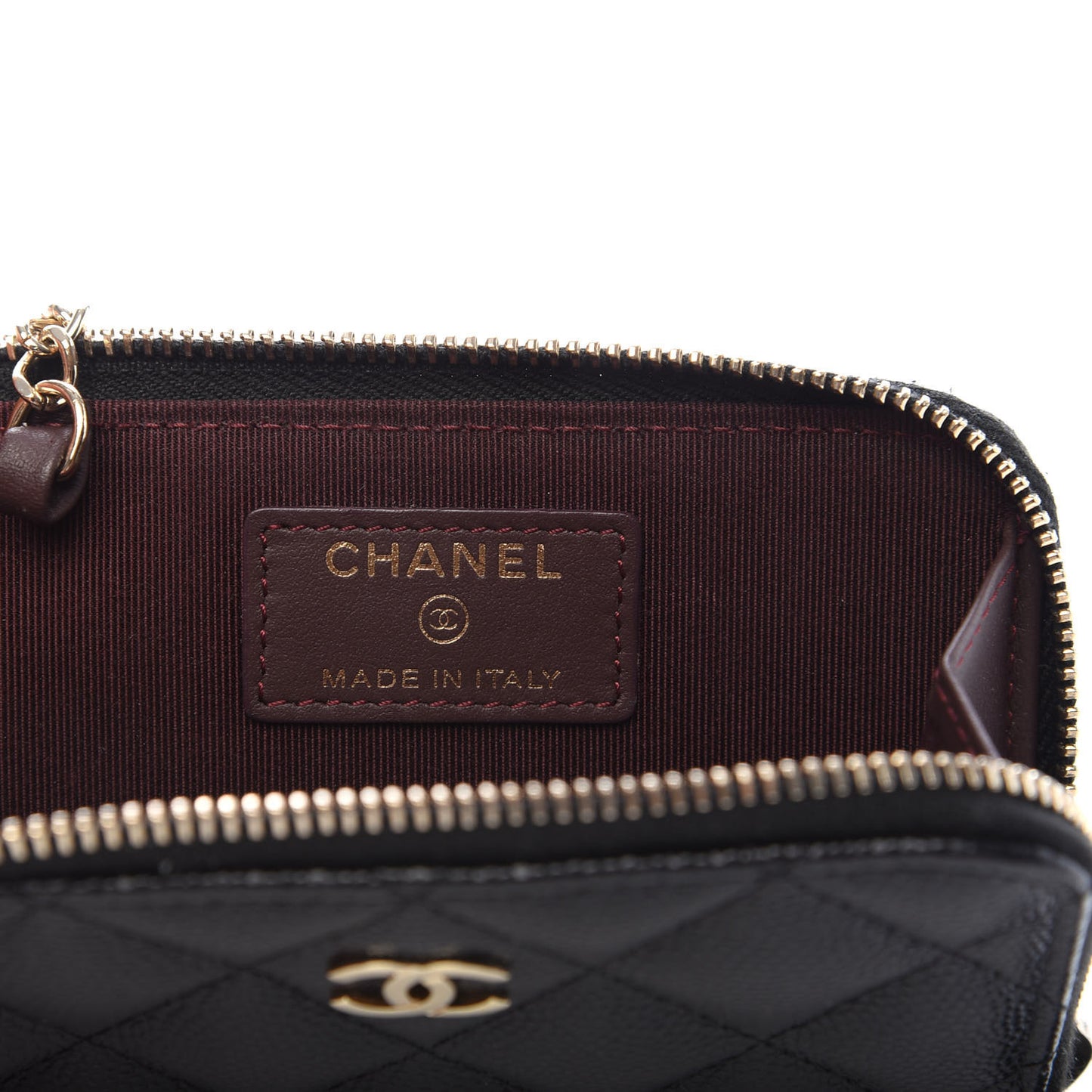 Caviar Quilted Key Holder Case Black