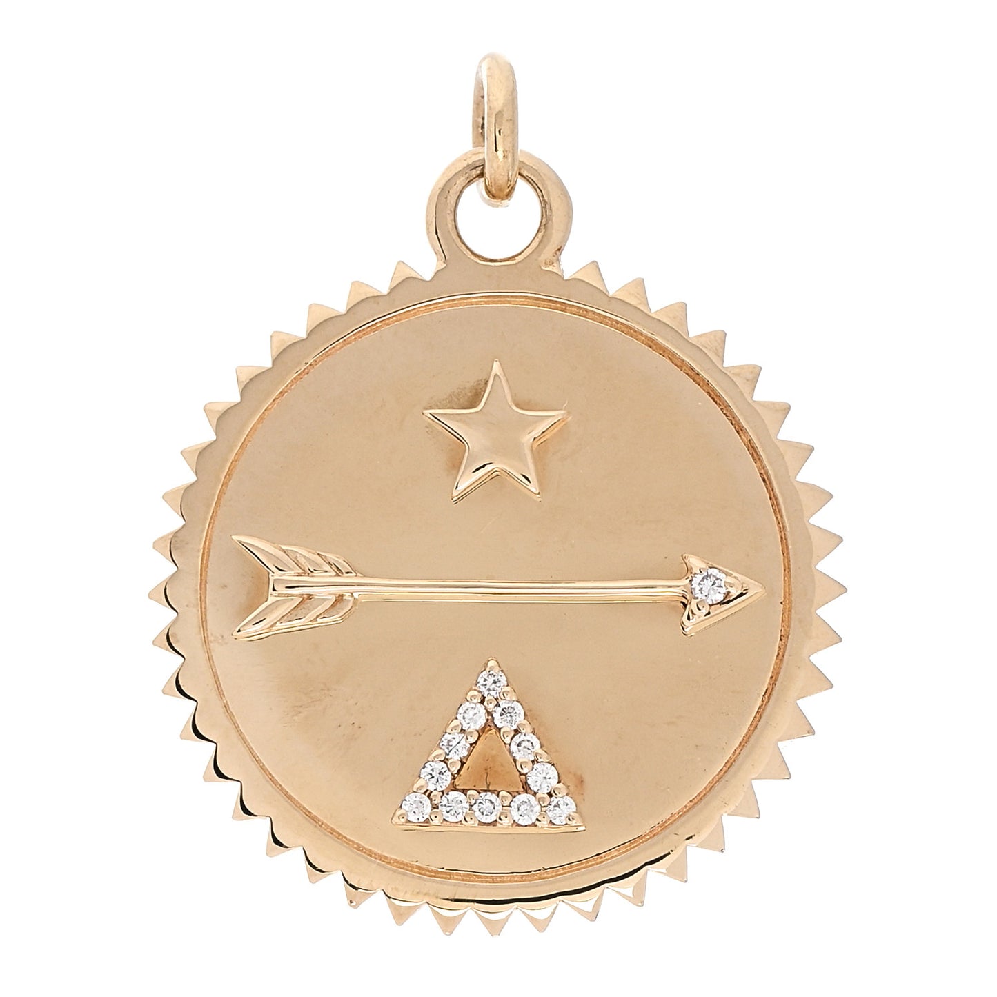 18K Yellow Gold Diamond Medium Dream Medallion Pendant