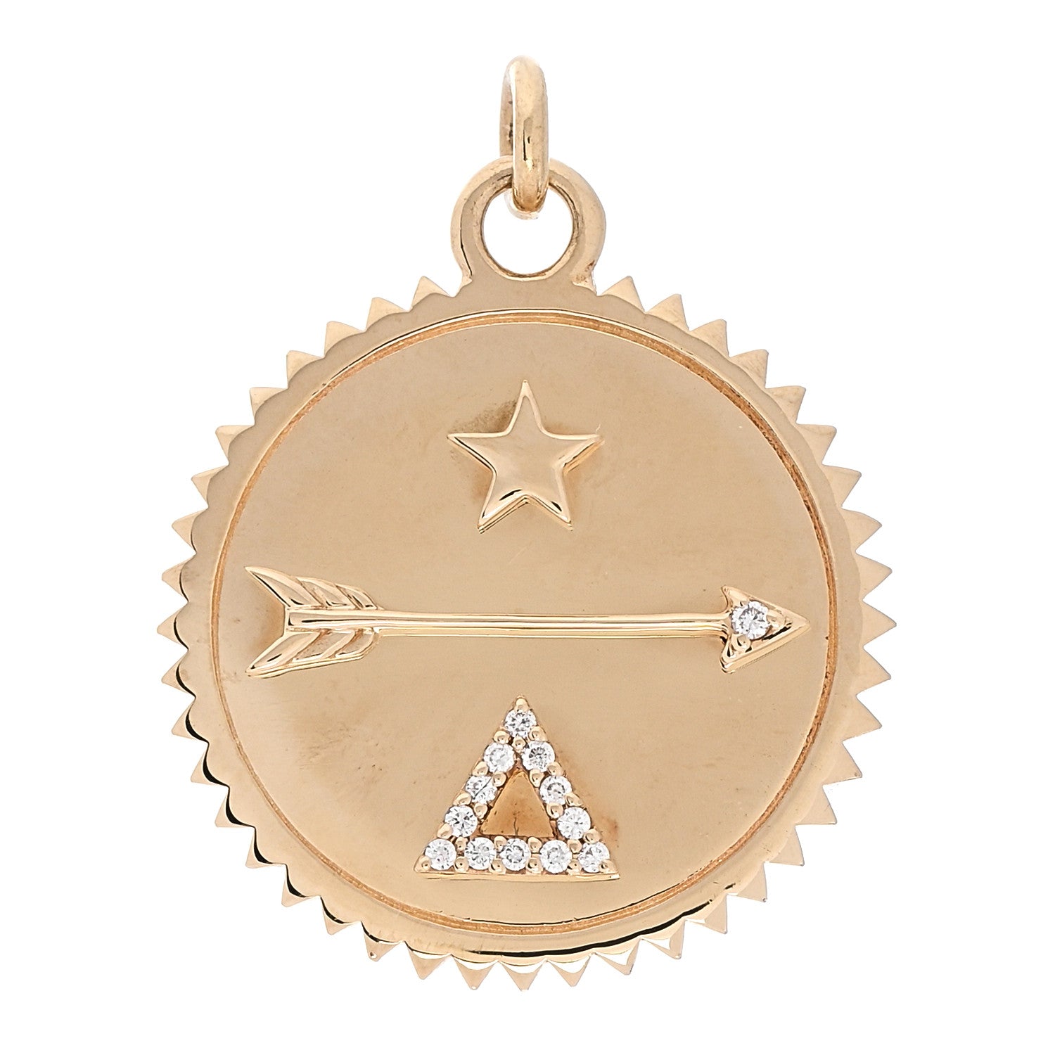 Foundrae 18K Yellow Gold Diamond Medium Dream Medallion Pendant 1 of 3