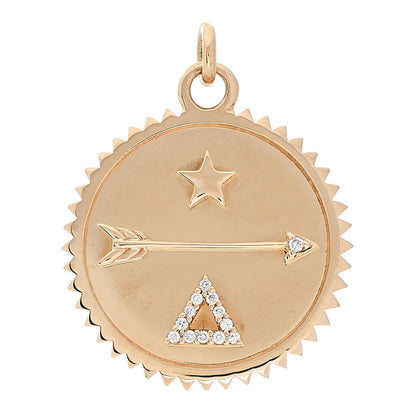 Foundrae 18K Yellow Gold Diamond Medium Dream Medallion Pendant 1 of 3