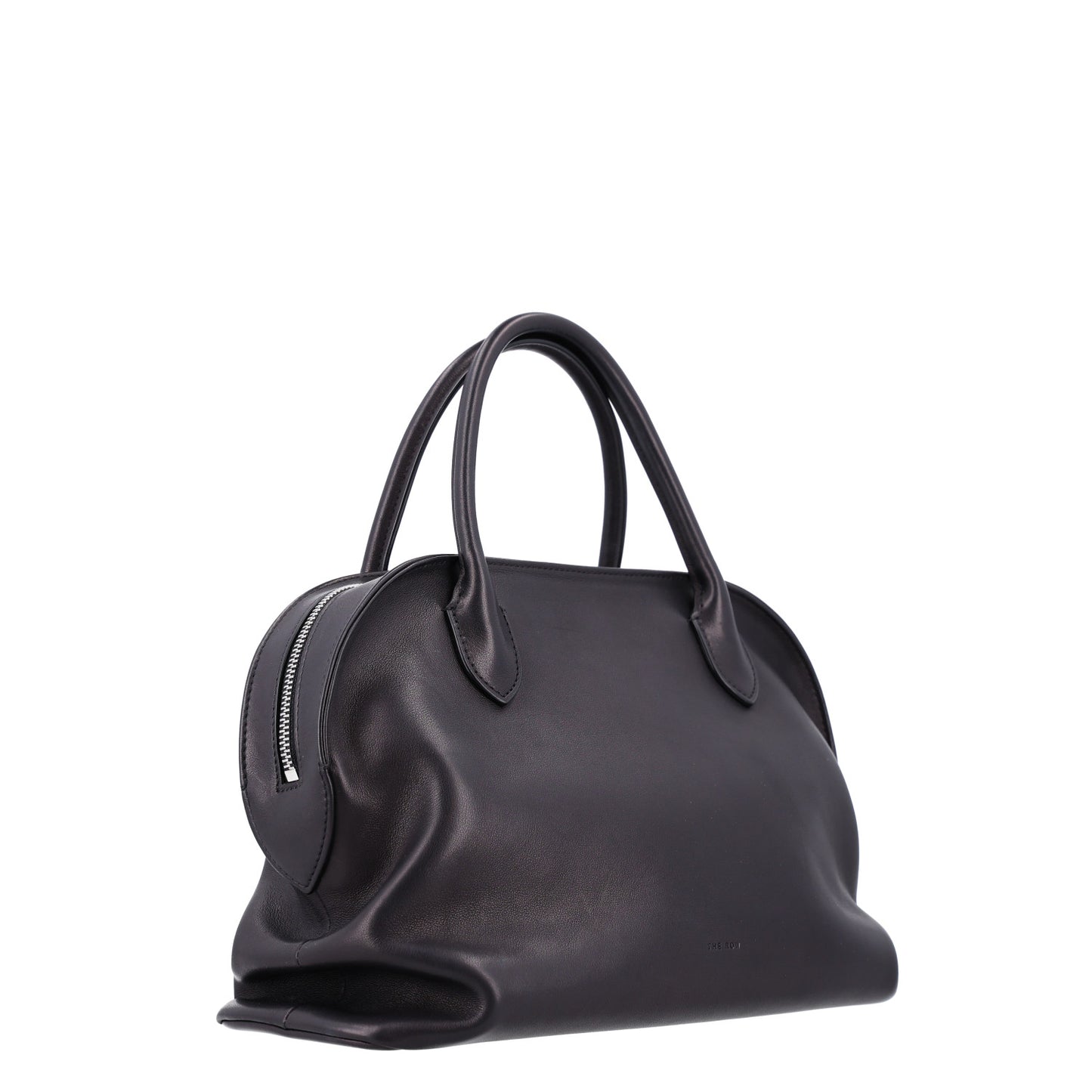 Polished Saddle Calfskin Agnes Bag Black