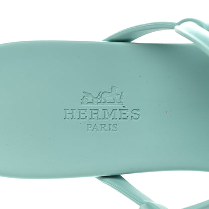 Hermes Rubber Womens Egerie Sandals 38 Vert Embrun 7 of 9