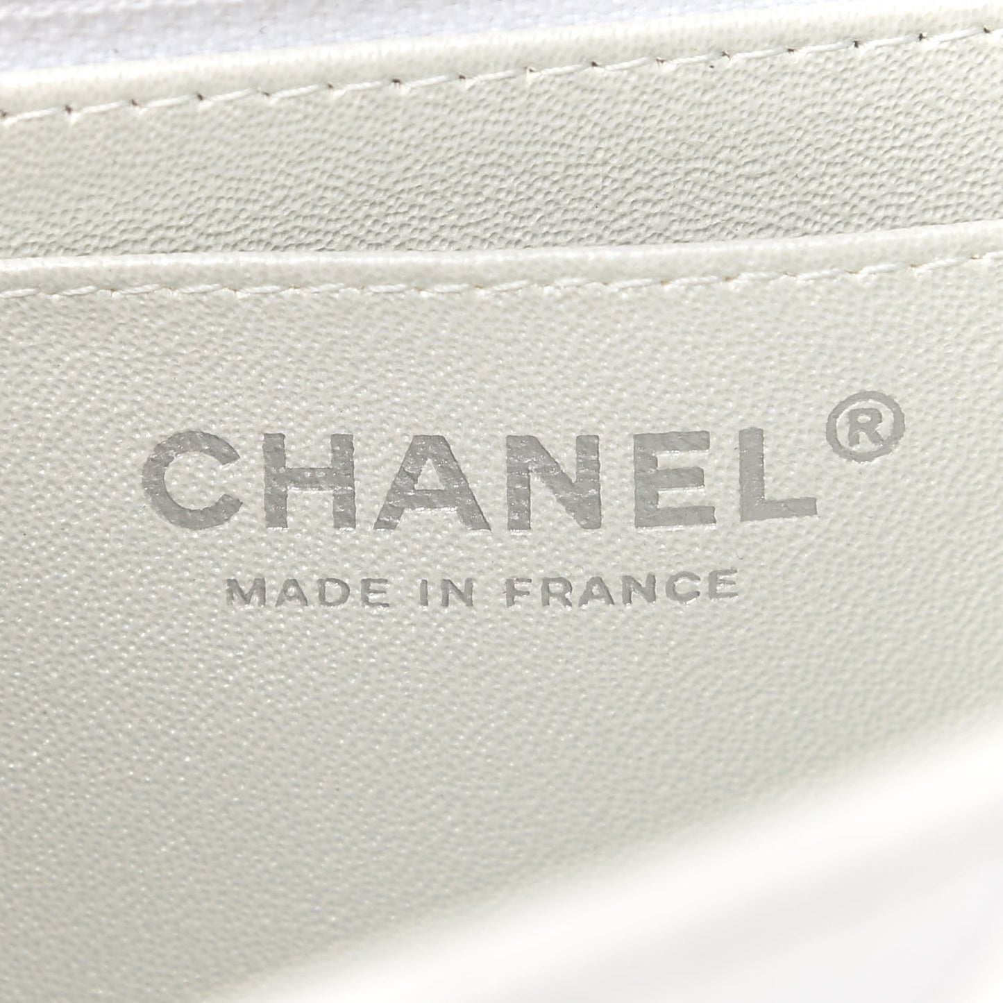 Calfskin Quilted Mini Rectangular Flap White