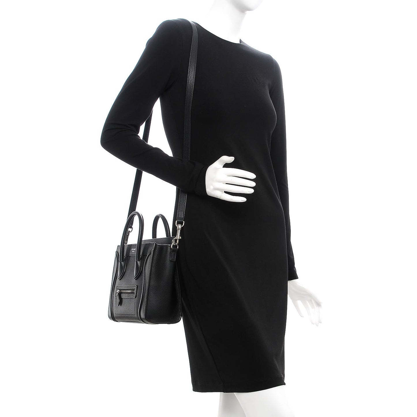 Drummed Calfskin Nano Luggage Black