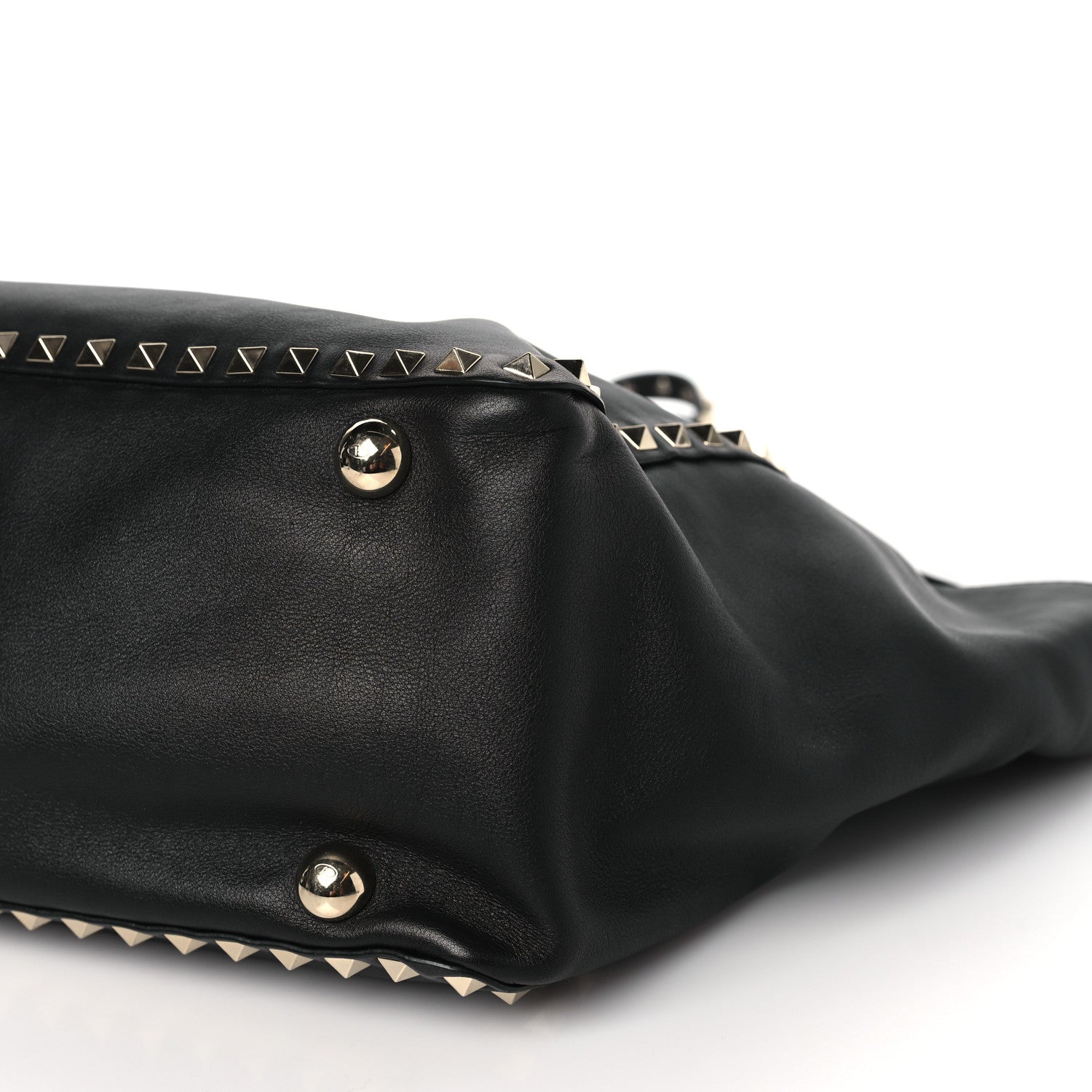 Valentino Garavani Vitello Medium Rockstud Tote Black 8 of 8