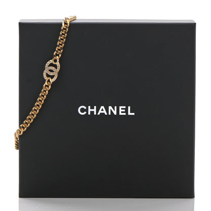 Chanel Crystal Chain Link CC Choker Necklace Gold 6 of 6