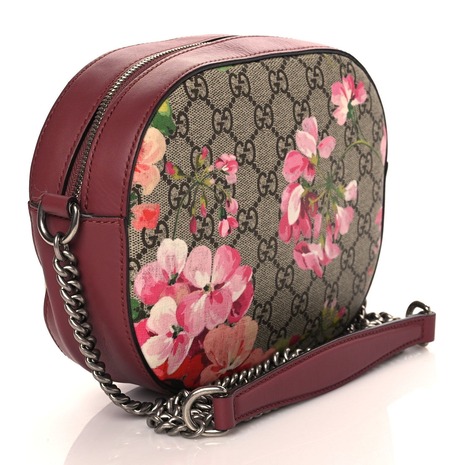 Gucci GG Supreme Monogram Blooms Mini Chain Shoulder Bag Beige Multicolor Dry Rose 3 of 10