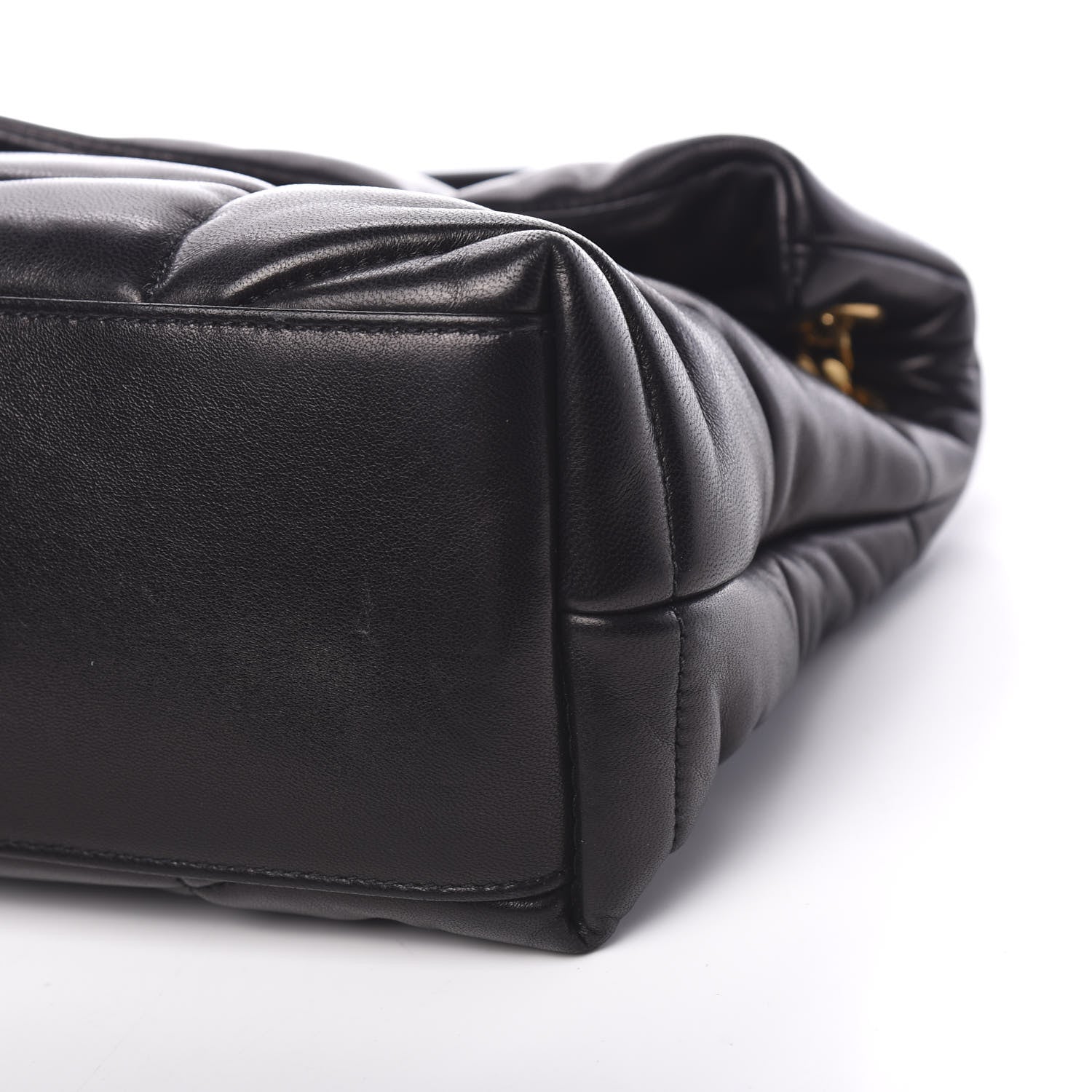 Saint Laurent Lambskin Quilted Small Loulou Puffer Monogram Chain Satchel Black 9 of 9