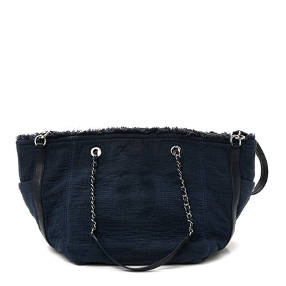 Chanel Canvas Small Double Face Tote Navy 1 of 9