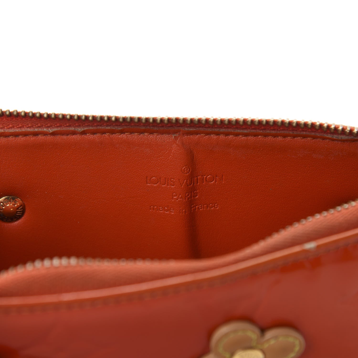 Louis Vuitton Vernis Lexington Fleurs Pochette Orange 12 of 14