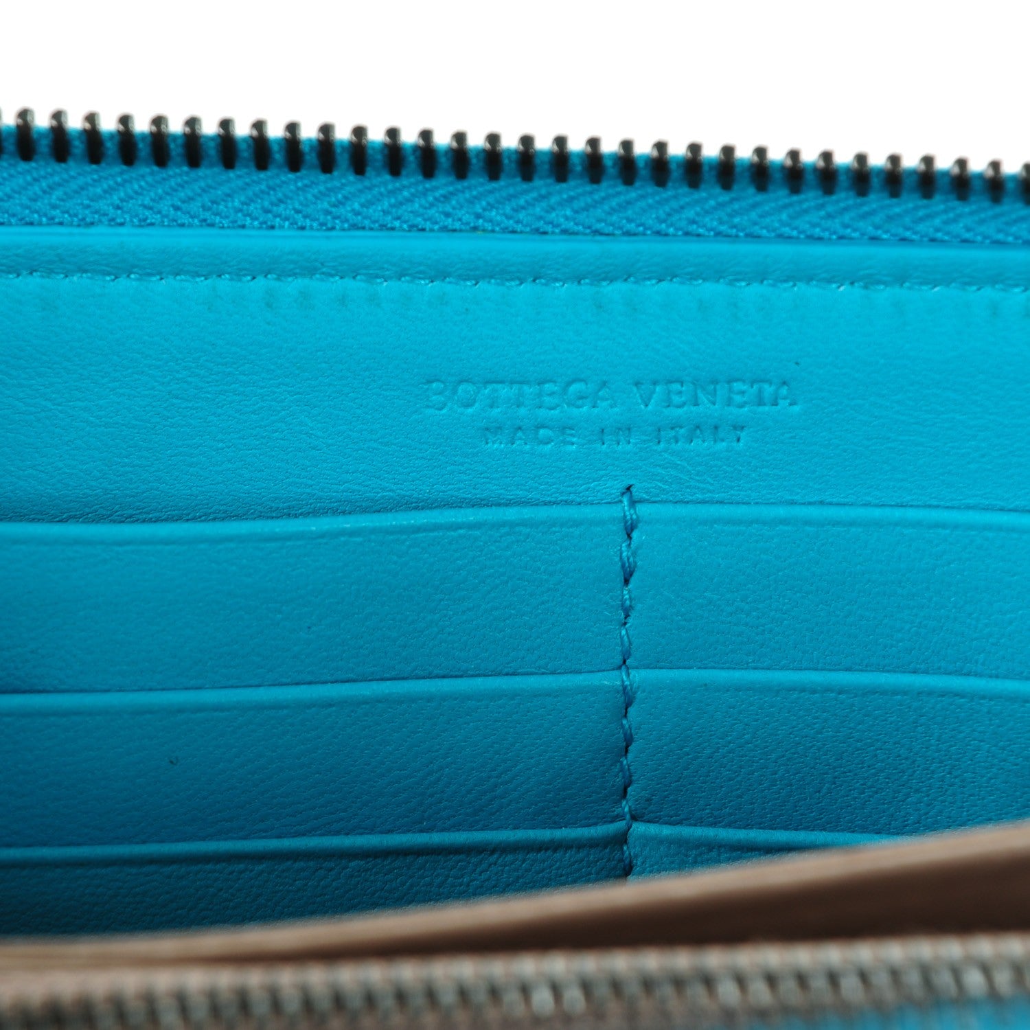 Bottega Veneta Nappa Intrecciato Zip Around Wallet Turquoise 7 of 9