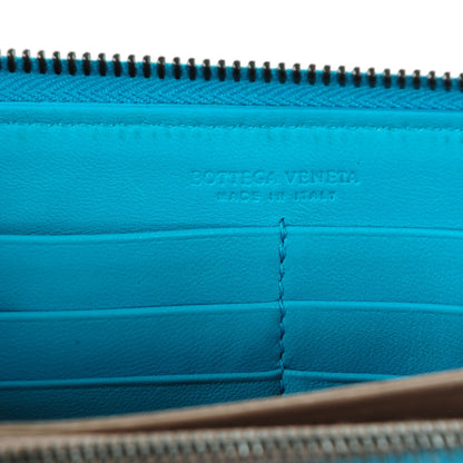 Bottega Veneta Nappa Intrecciato Zip Around Wallet Turquoise 7 of 9