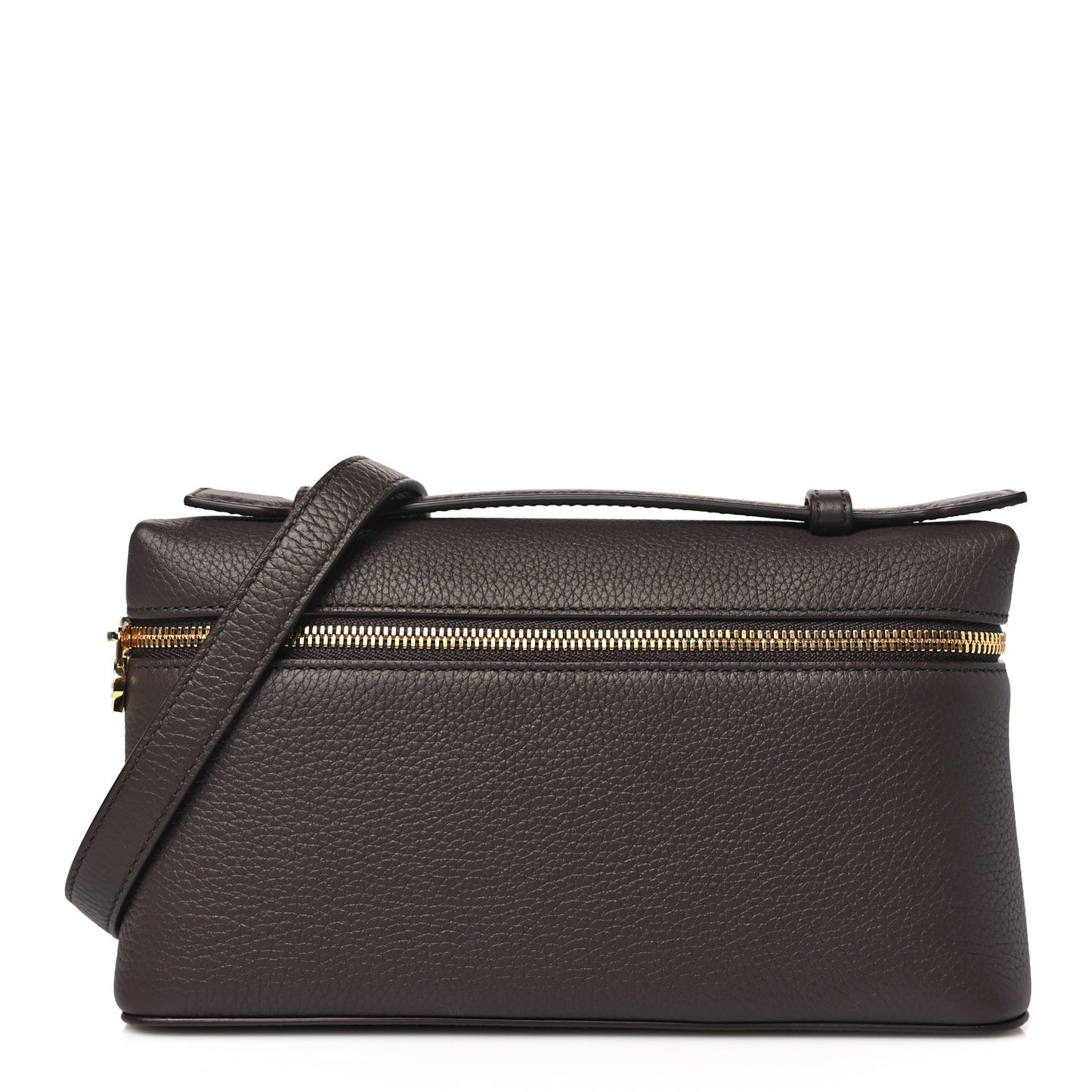 Grained Calfskin L19 Extra Pocket Pouch Dark Chocolate Liquorice