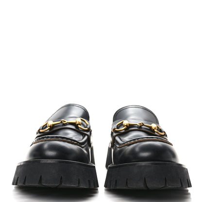 Gucci Cordovan Lux Womens Harald Horsebit 25mm Platform Loafers 39 Black 2 of 9