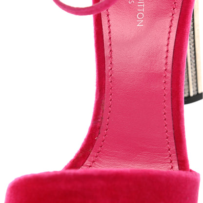 Louis Vuitton Velvet Crystal Silhouette Sandals 36 Pink 8 of 9