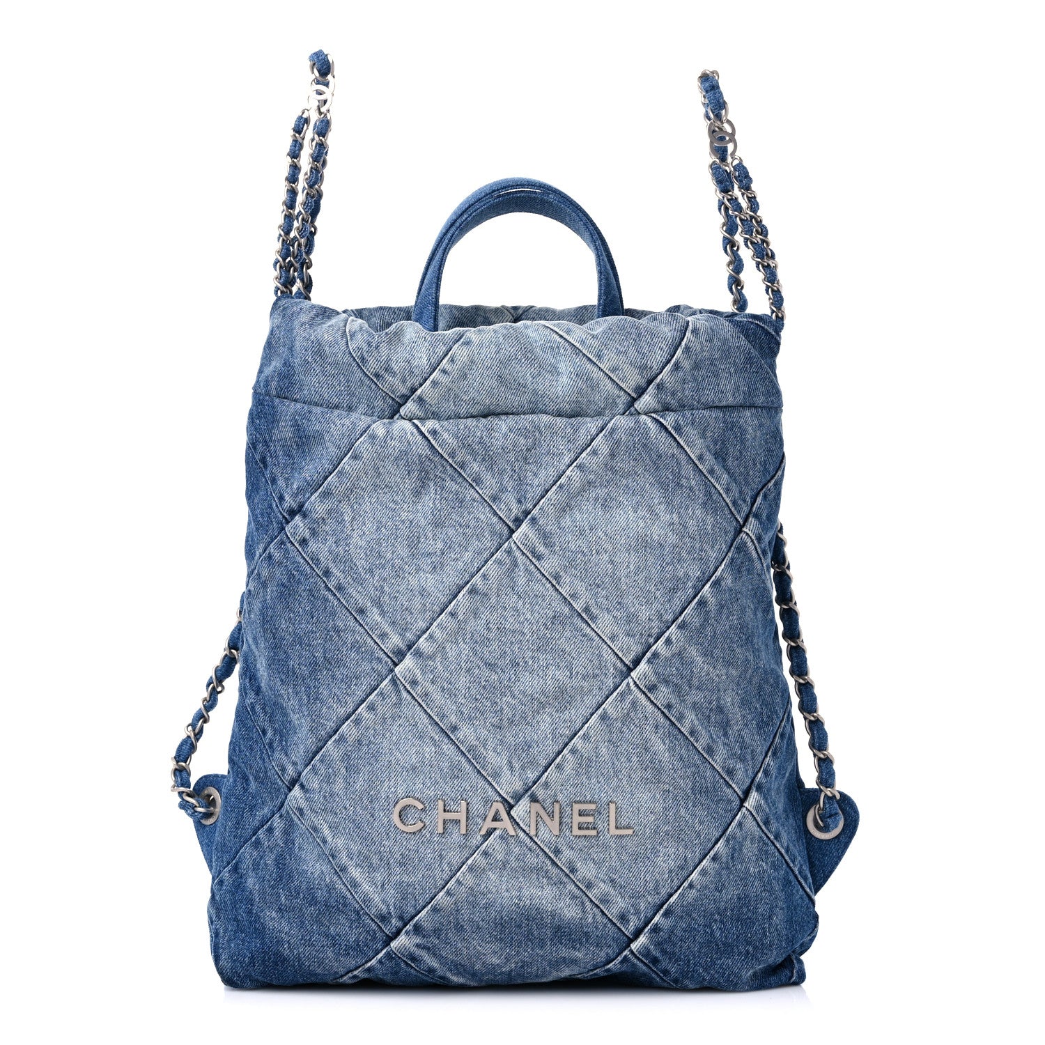 Chanel Denim Quilted Chanel 22 Backpack Blue 1 of 9