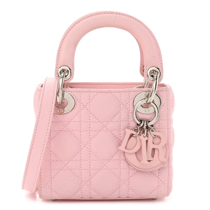 Christian Dior Grained Calfskin Cannage Nano Lady Dior Rose Clair 1 of 11