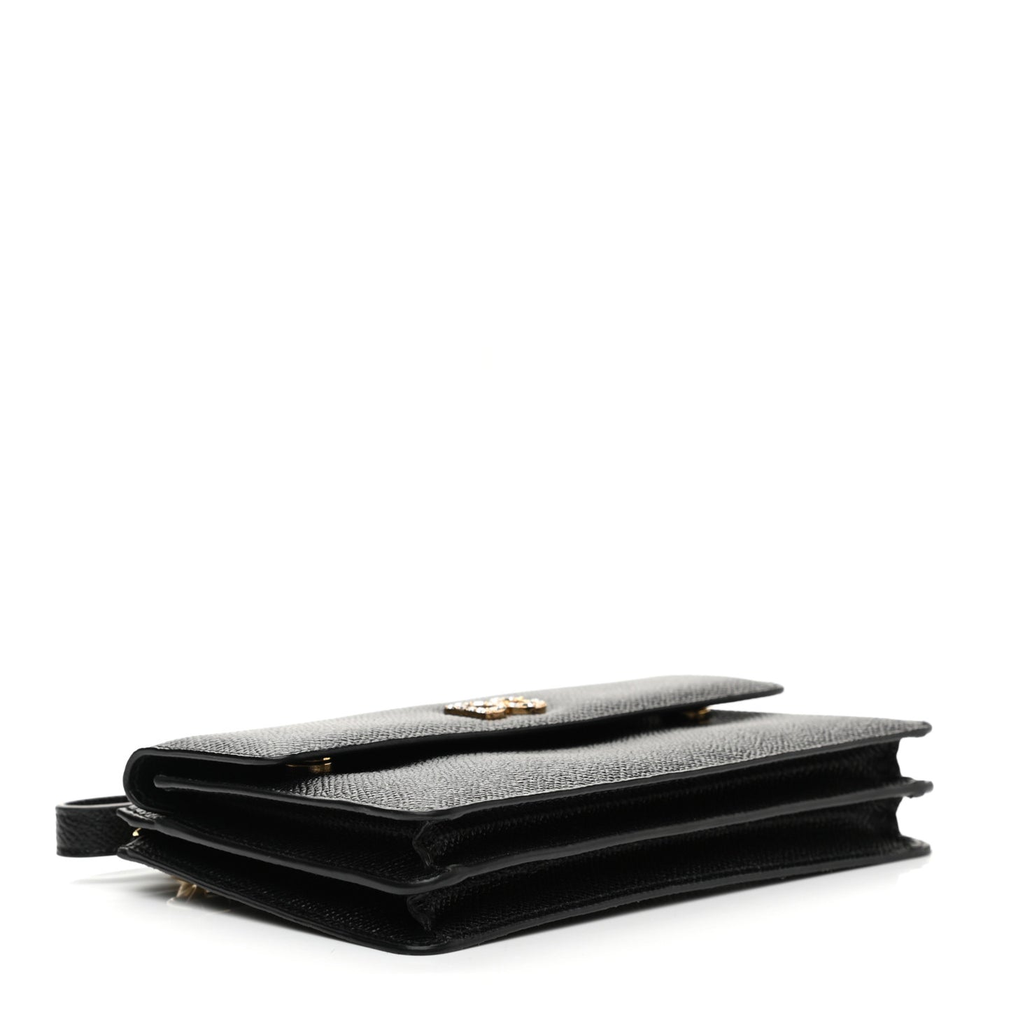 Dauphine Embellished Logo Chain Pouch Black