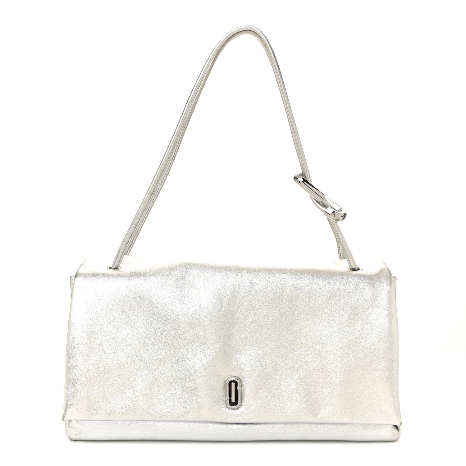 Marc Jacobs Metallic Calfskin Large Dual Shoulder Bag Silver 1 of 11