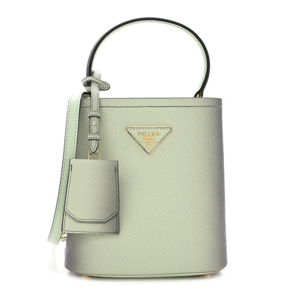Prada Saffiano Cuir Small Panier Bucket Bag Acqua Sfumato 1 of 9