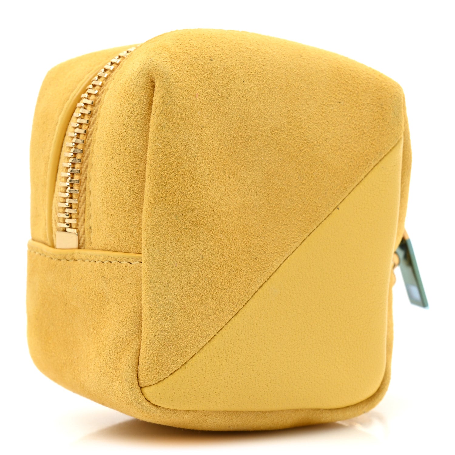 Saint Laurent Suede Lambskin Jaime Cube Charm Keychain Sunflower 3 of 14