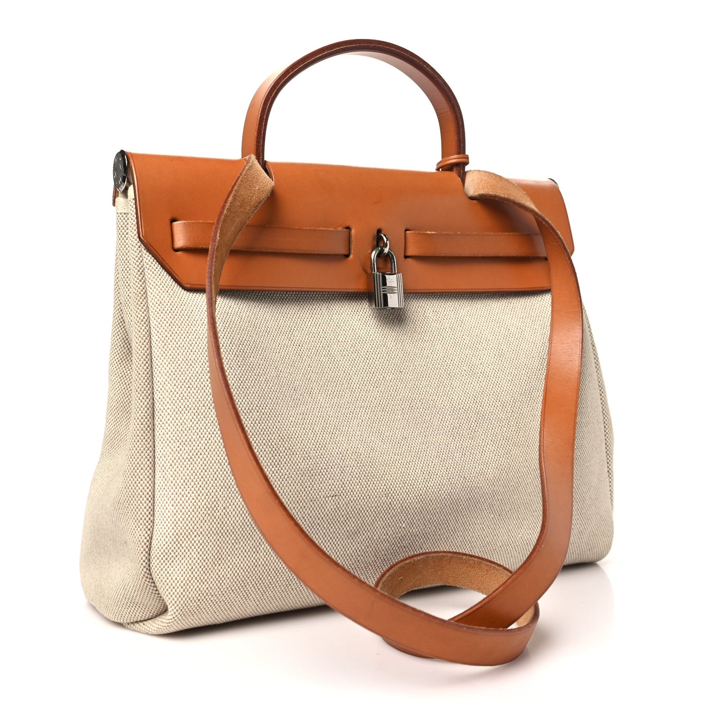 Toile Vache Calfskin Herbag PM 30 Black Natural