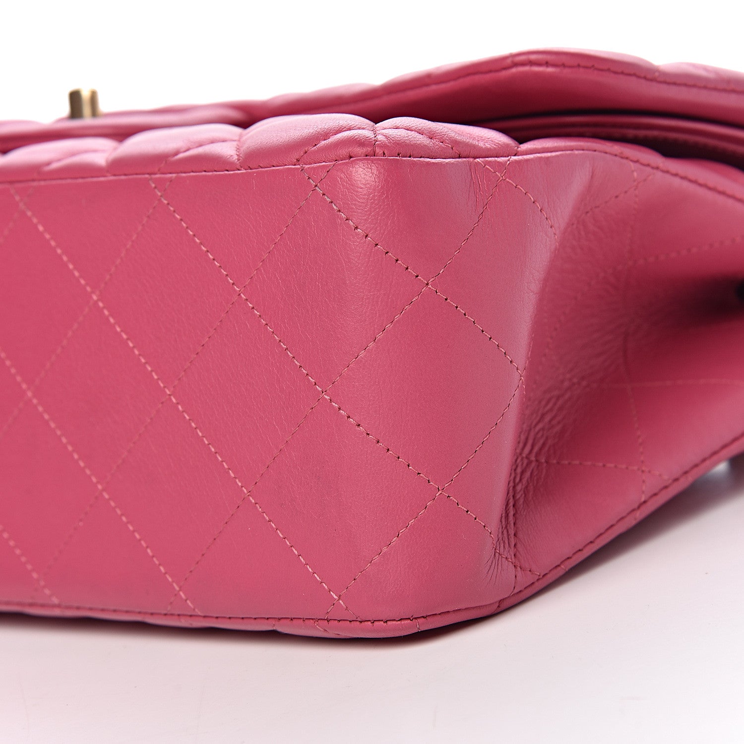 Chanel Lambskin Quilted Jumbo Double Flap Dark Pink 14 of 14