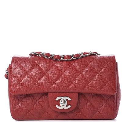 Chanel Caviar Quilted Mini Rectangular Flap Red 3 of 11