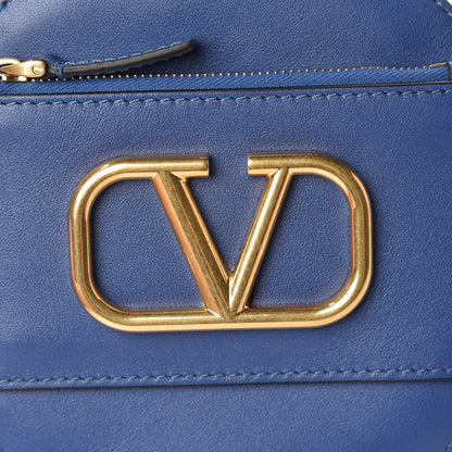 Valentino Garavani Calfskin VLogo Round Crossbody Bag Blue 7 of 10