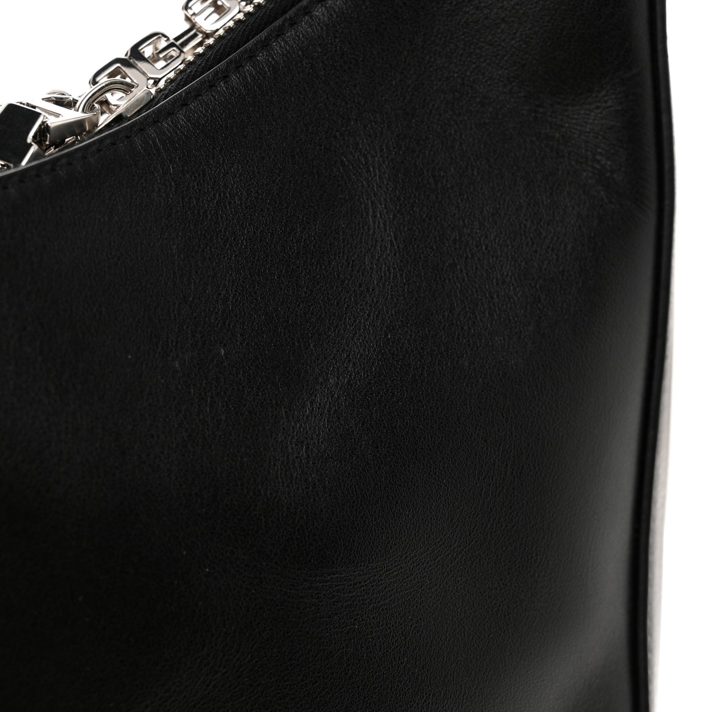 Smooth Calfskin Medium Moon Cut Out Shoulder Bag Black