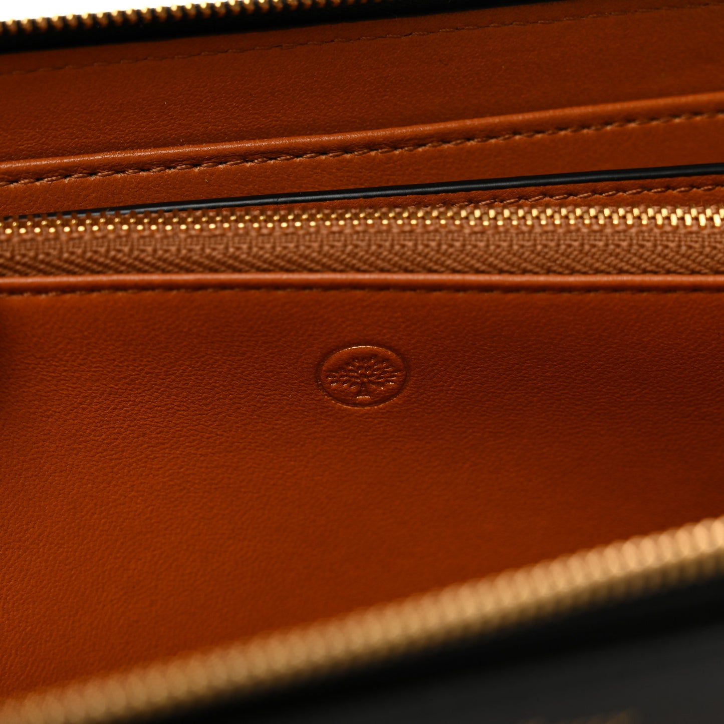 Silky Calfskin Colorblock 12 Card Zip Around Wallet Nutmeg