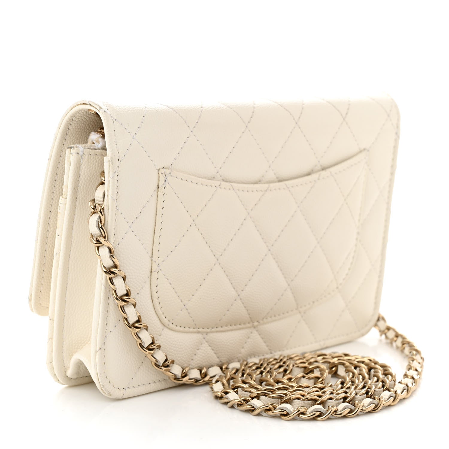 Chanel Caviar Quilted Wallet on Chain WOC White 2 of 14