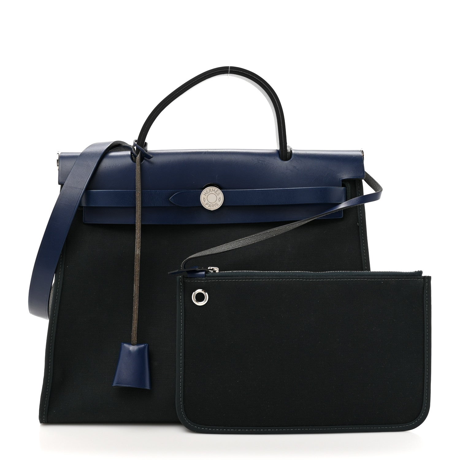 Hermes Military Toile Vache Hunter Herbag Zip 31 PM Bleu Marine Bleu Saphir 2 of 17