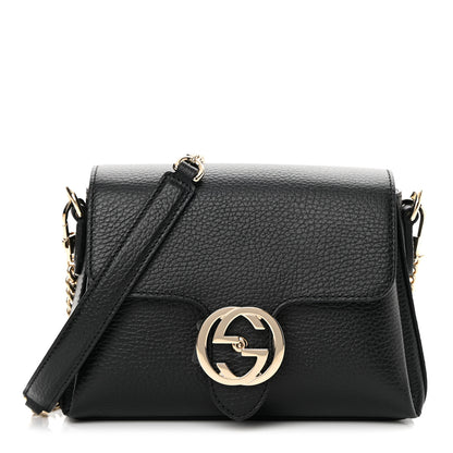 Gucci Dollar Calfskin Interlocking G Crossbody Bag Black 1 of 10