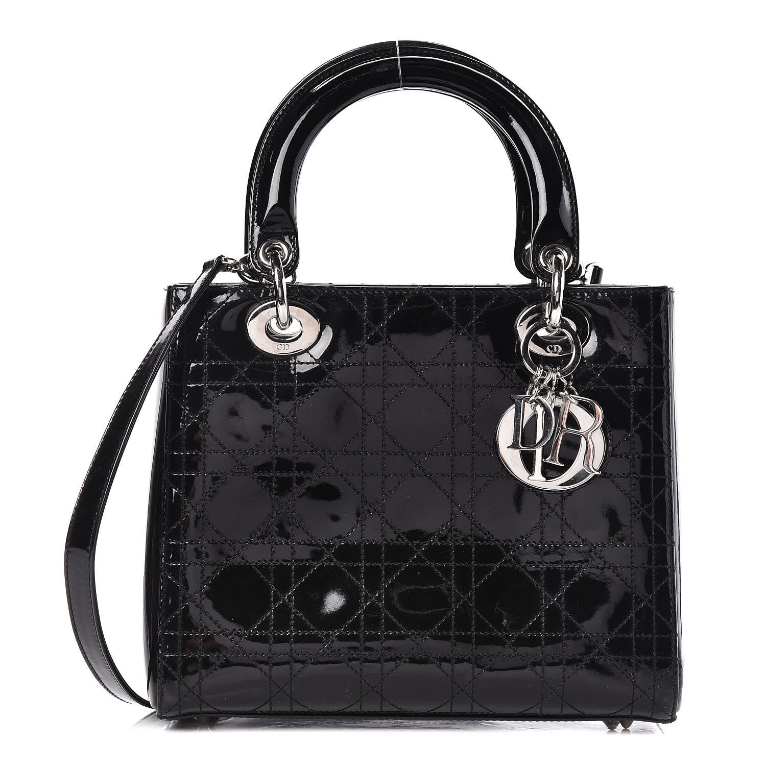 Christian Dior Patent Cannage Medium Lady Dior Black 1 of 20