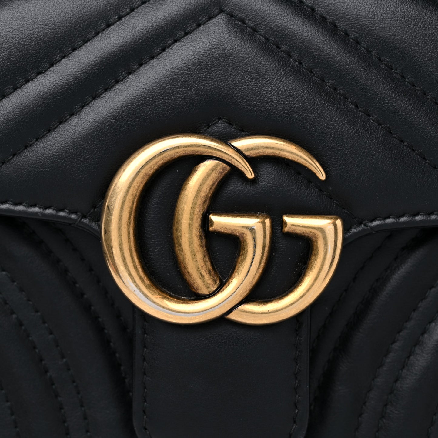 Calfskin Matelasse Mini GG Marmont Shoulder Bag Black