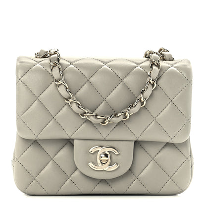 Chanel Lambskin Quilted Mini Square Flap Light Grey 1 of 13