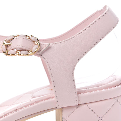 Chanel Lambskin Chain CC Logo Thong Sandals 38.5 Pink 15 of 18
