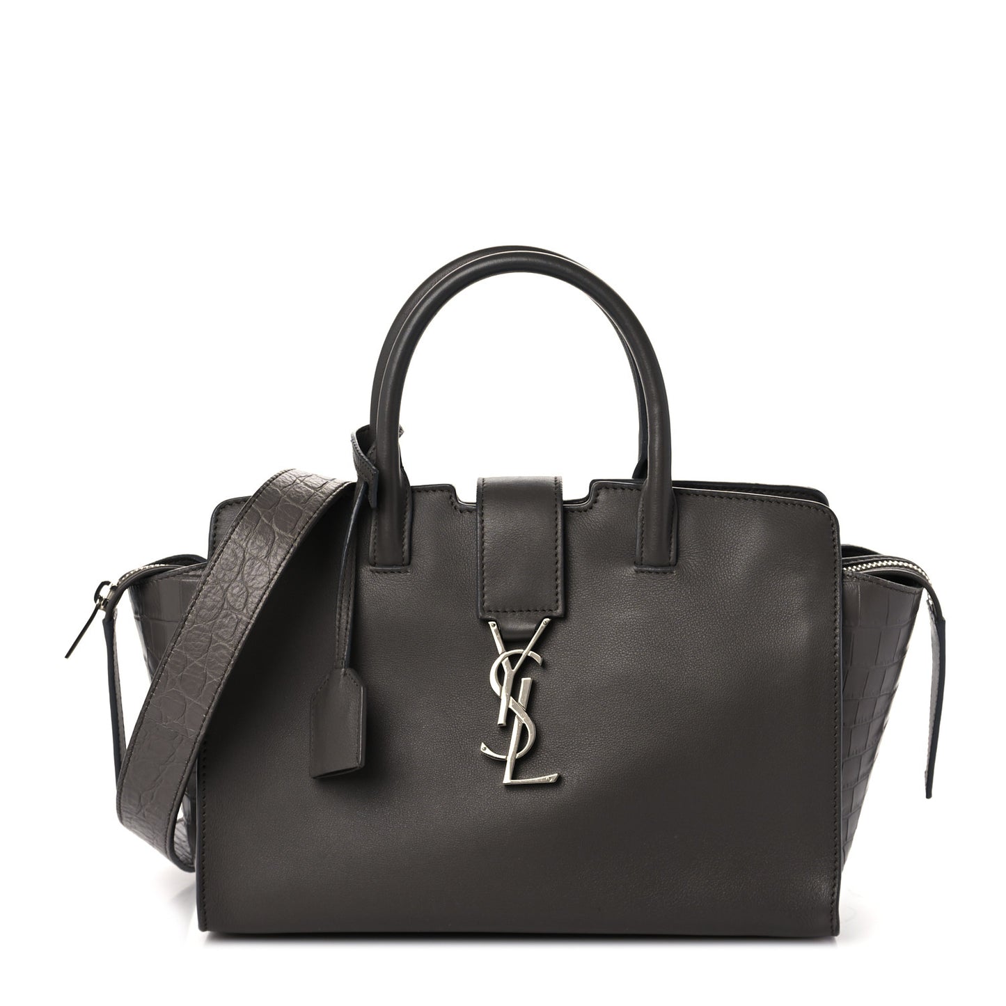 Smooth Calfskin Crocodile Embossed Baby Monogram Downtown Cabas Earth
