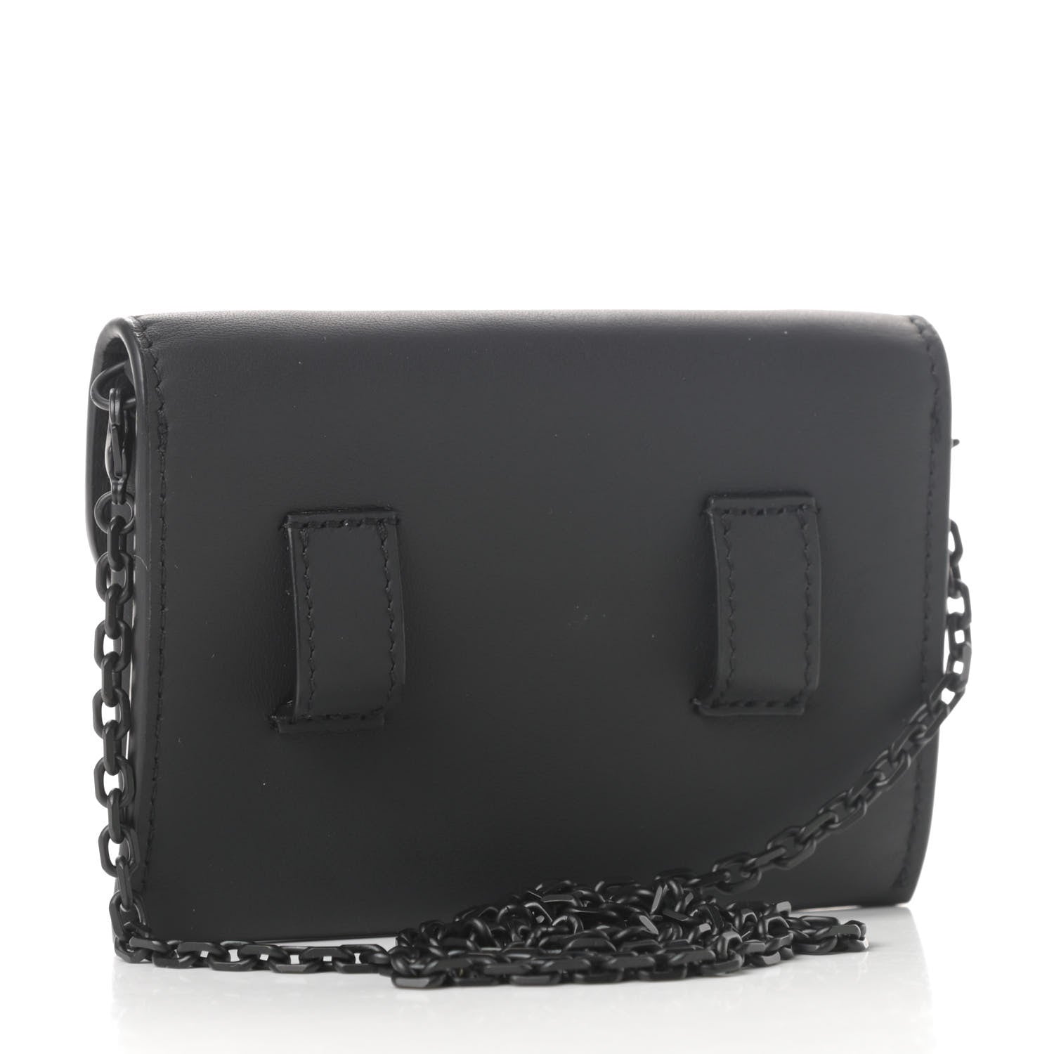 Christian Dior Ultra Matte Calfskin Nano Saddle Chain Pouch Black 3 of 7