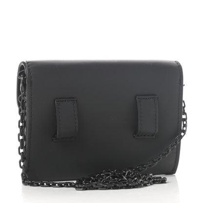 Christian Dior Ultra Matte Calfskin Nano Saddle Chain Pouch Black 3 of 7