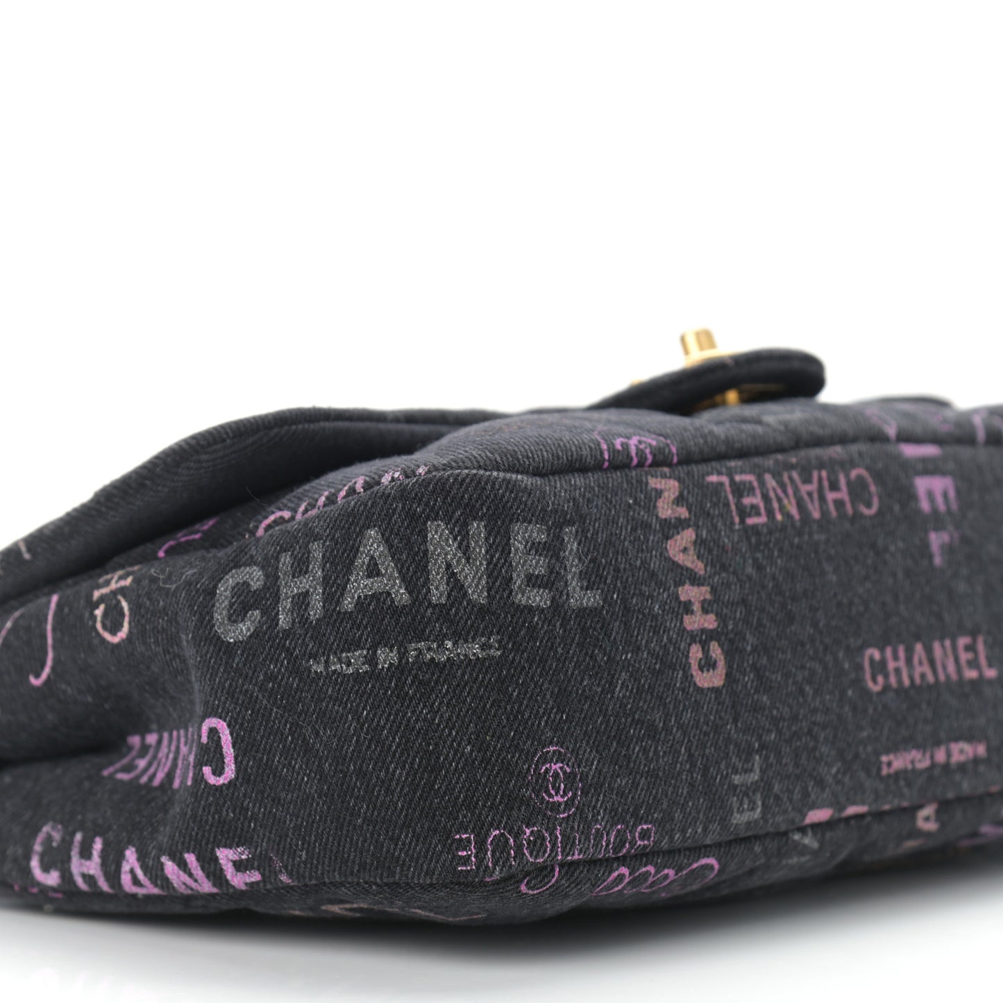 Denim Quilted Denim Mood Large Flap Black Multicolor