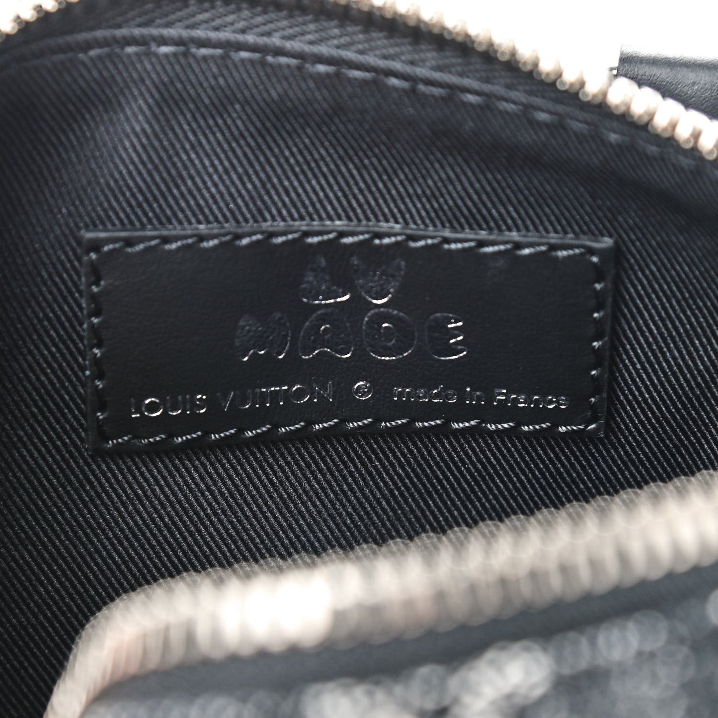 X NIGO Taurillon Monogram Denim Drip Keepall XS Black