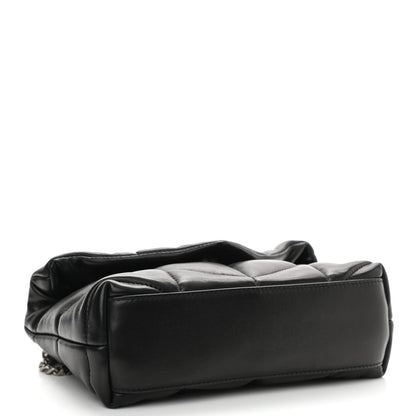 Saint Laurent Lambskin Quilted Toy Loulou Puffer Monogram Chain Satchel Black 4 of 9