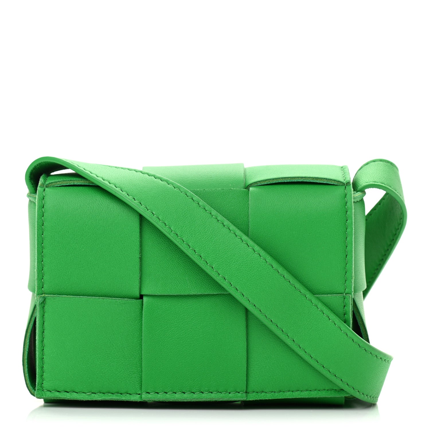 Bottega Veneta Lambskin Maxi Intrecciato Extra Mini Cassette Crossbody Bag Parakeet 1 of 9