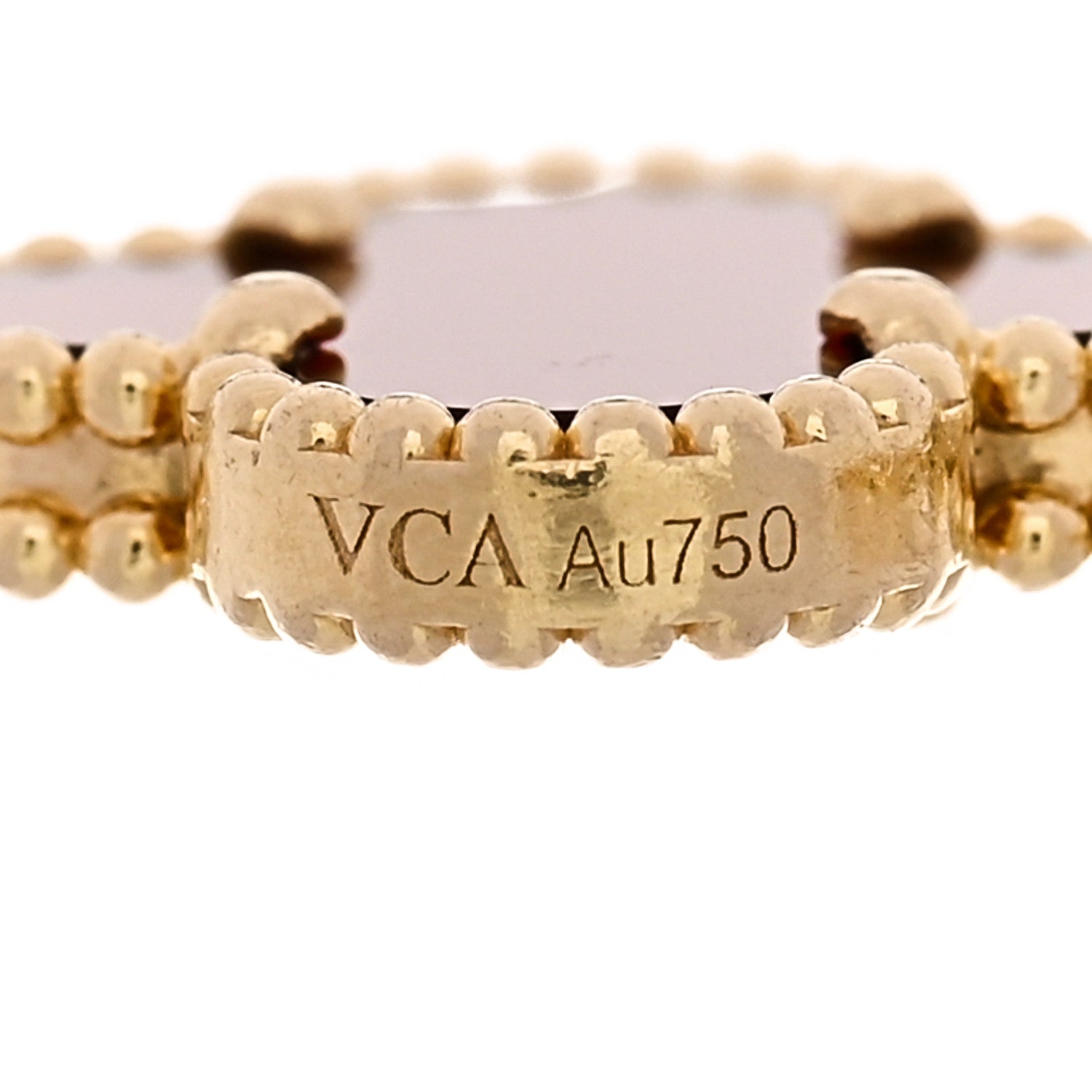 Van Cleef & Arpels 18K Yellow Gold Carnelian 5 Motifs Vintage Alhambra Bracelet 3 of 4