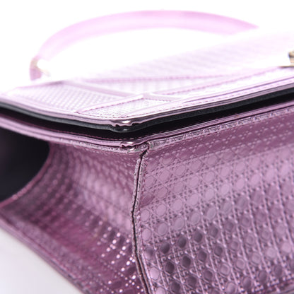 Christian Dior Metallic Patent Micro-Cannage Medium Diorama Flap Bag Pink 10 of 12