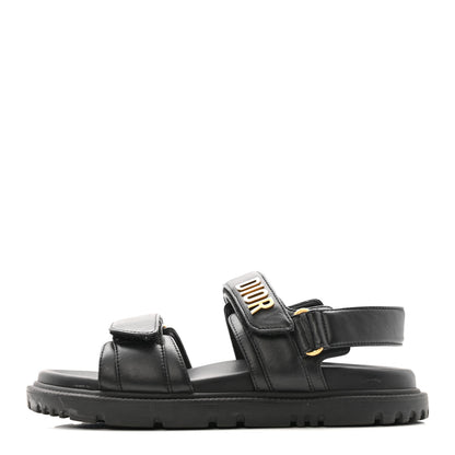 Christian Dior Lambskin Dioract 10mm Sandals 36.5 Black 1 of 12